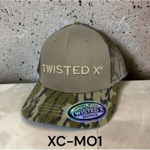 Twisted X Camo Mesh Back Tan Front Trucker Hat Adjustable Snapback Cap Unisex